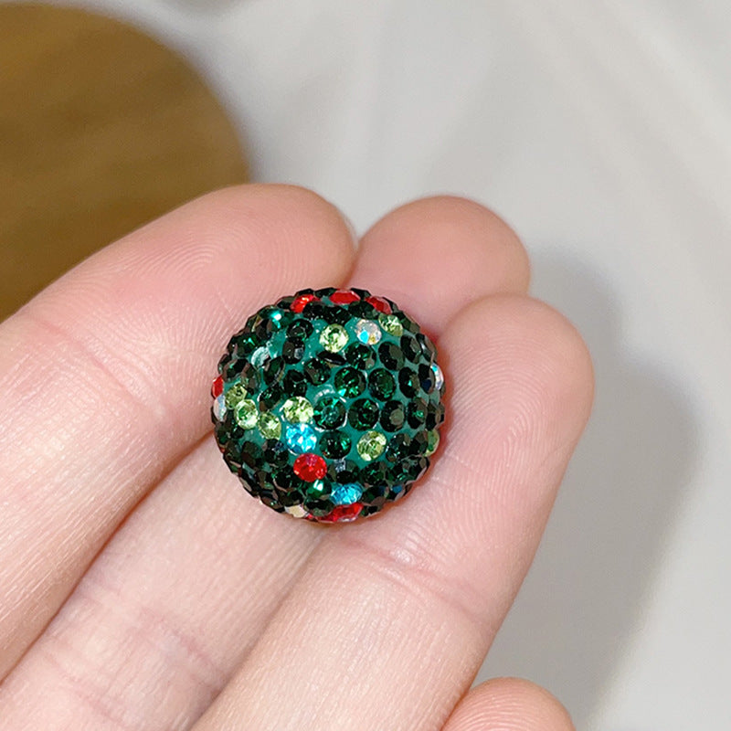 Wholesale 10pcs 16mm Christmas Round Straight Hole Colored Clay Beads